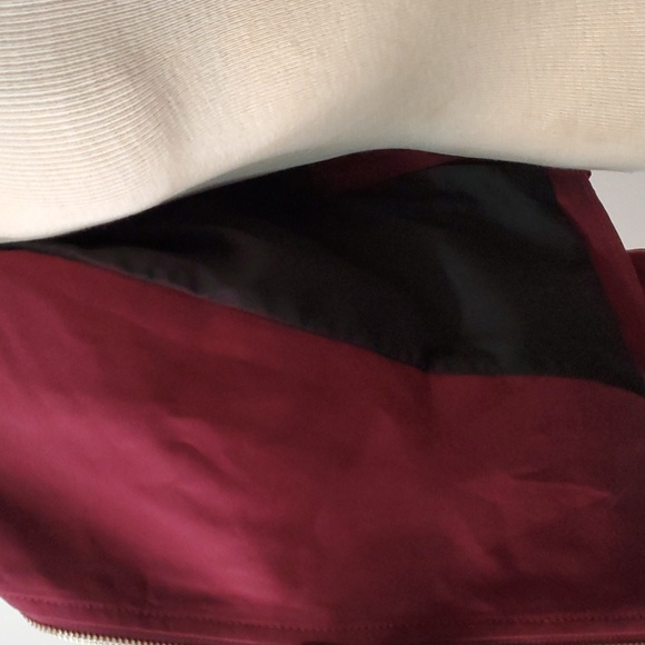 CLUB MONACO burgundy lightweight moto jacket. Size small - Picture 7 of 11